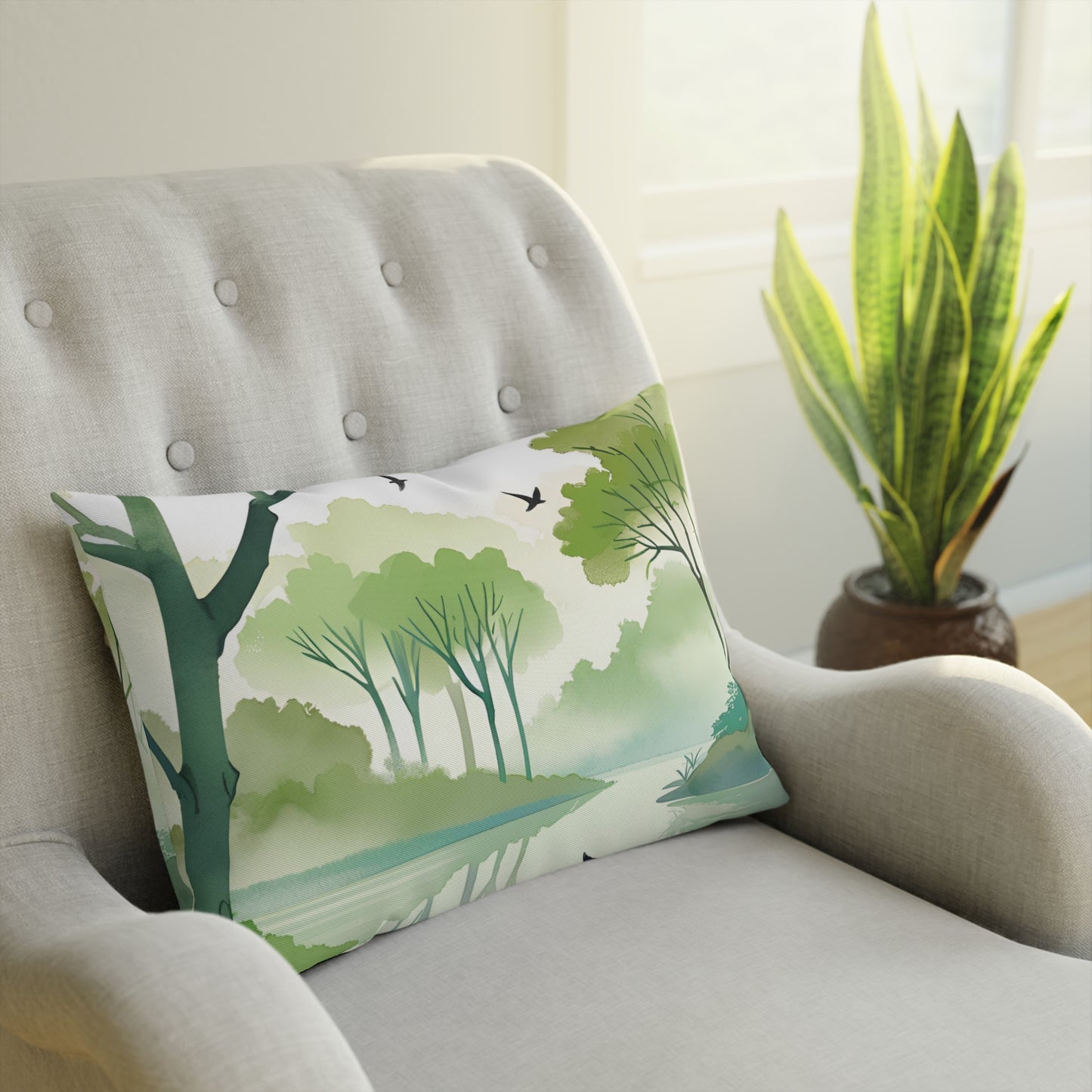 Tree Lake Eco-Friendly Pillow