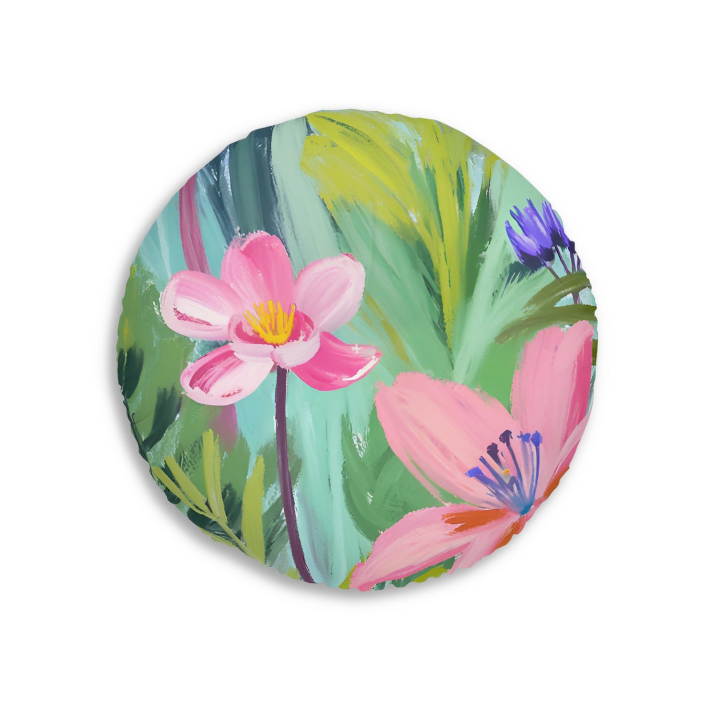 Flowers Tufted Floor Pillow