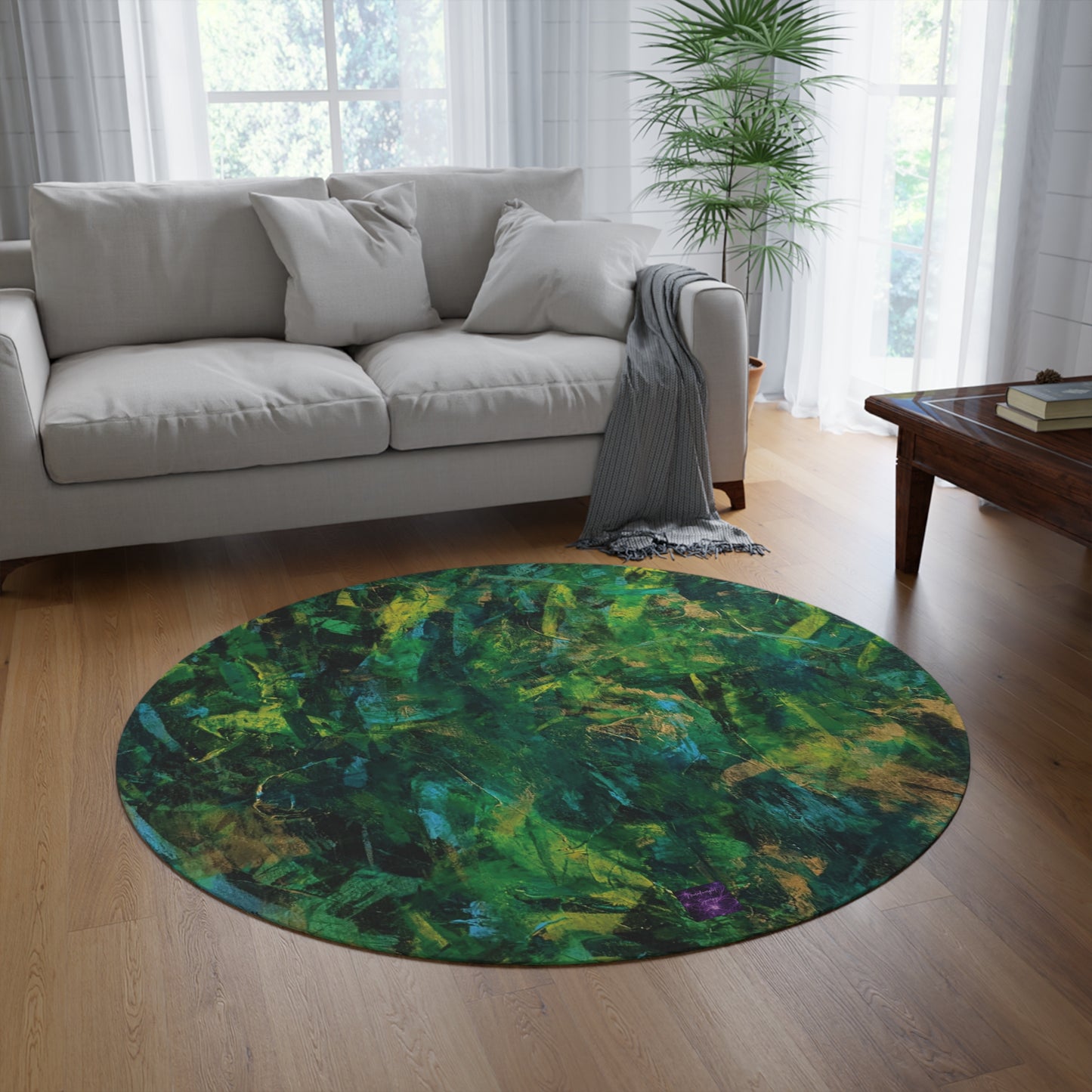 'The Woods and The Trees' by Catherine Sweet Round Rug