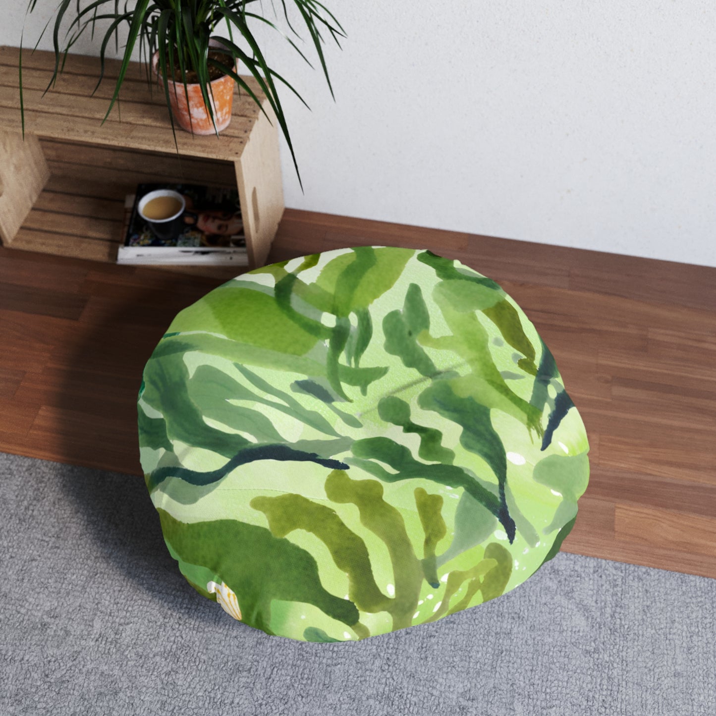 Pond Algae Tufted Floor Pillow