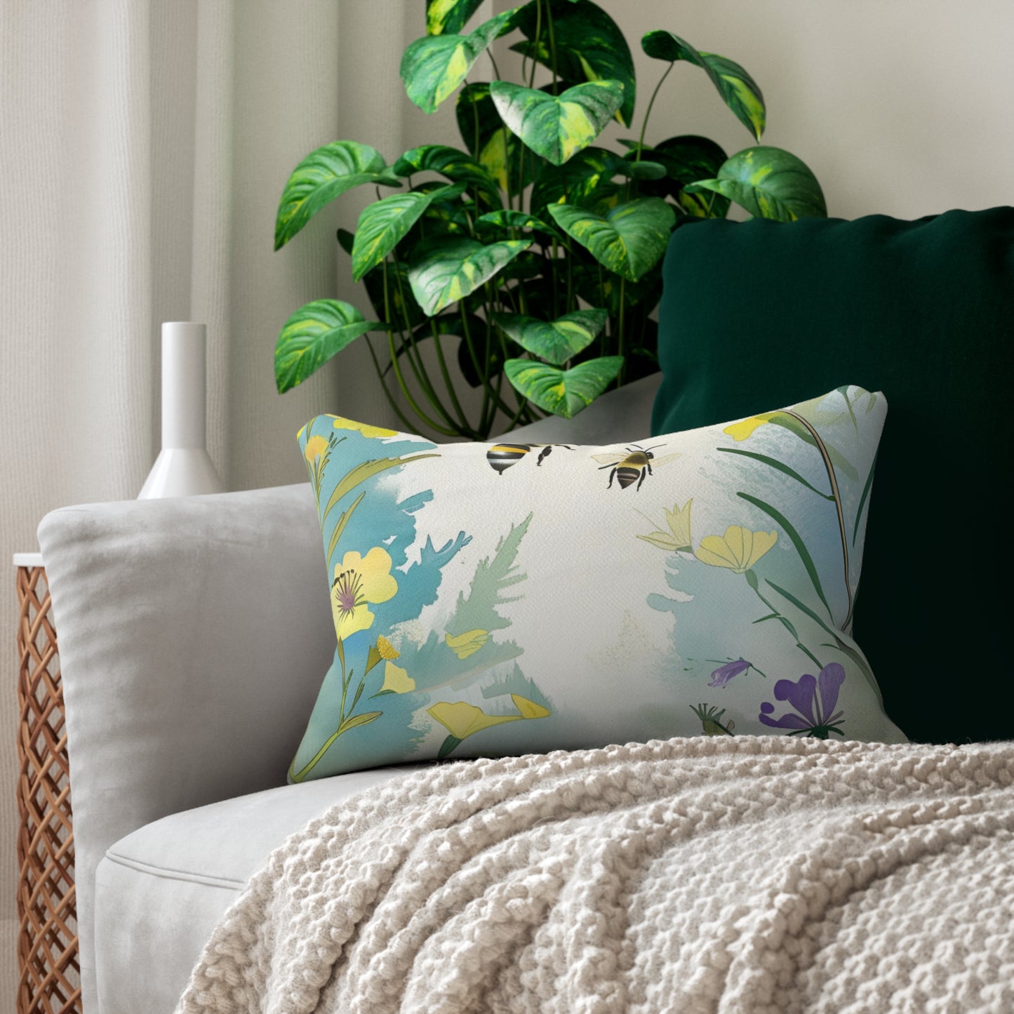 Bee Garden Lumbar Pillow