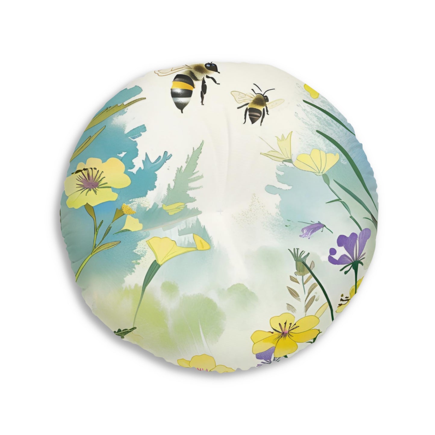 Bee Garden Tufted Floor Pillow