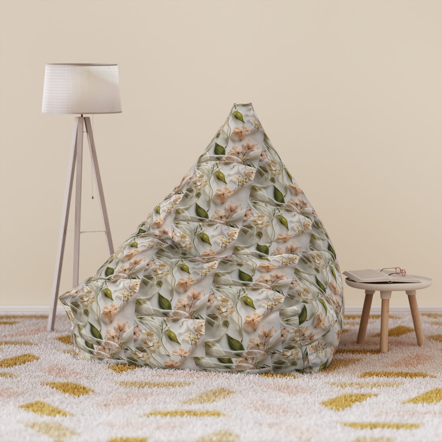 Botanical Elegance Bean Bag Chair Cover