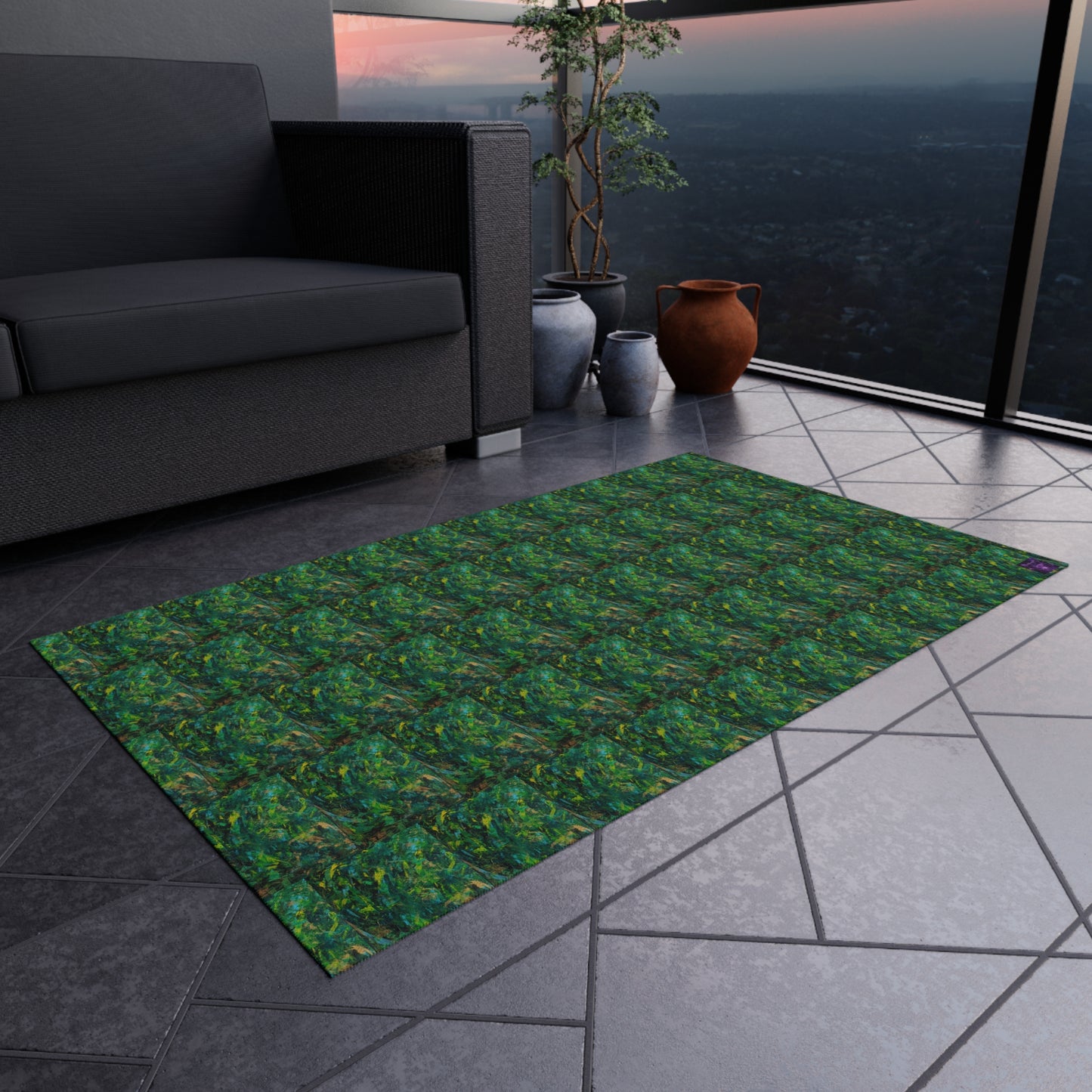 'The Woods and The Trees' by Catherine Sweet Outdoor Rug