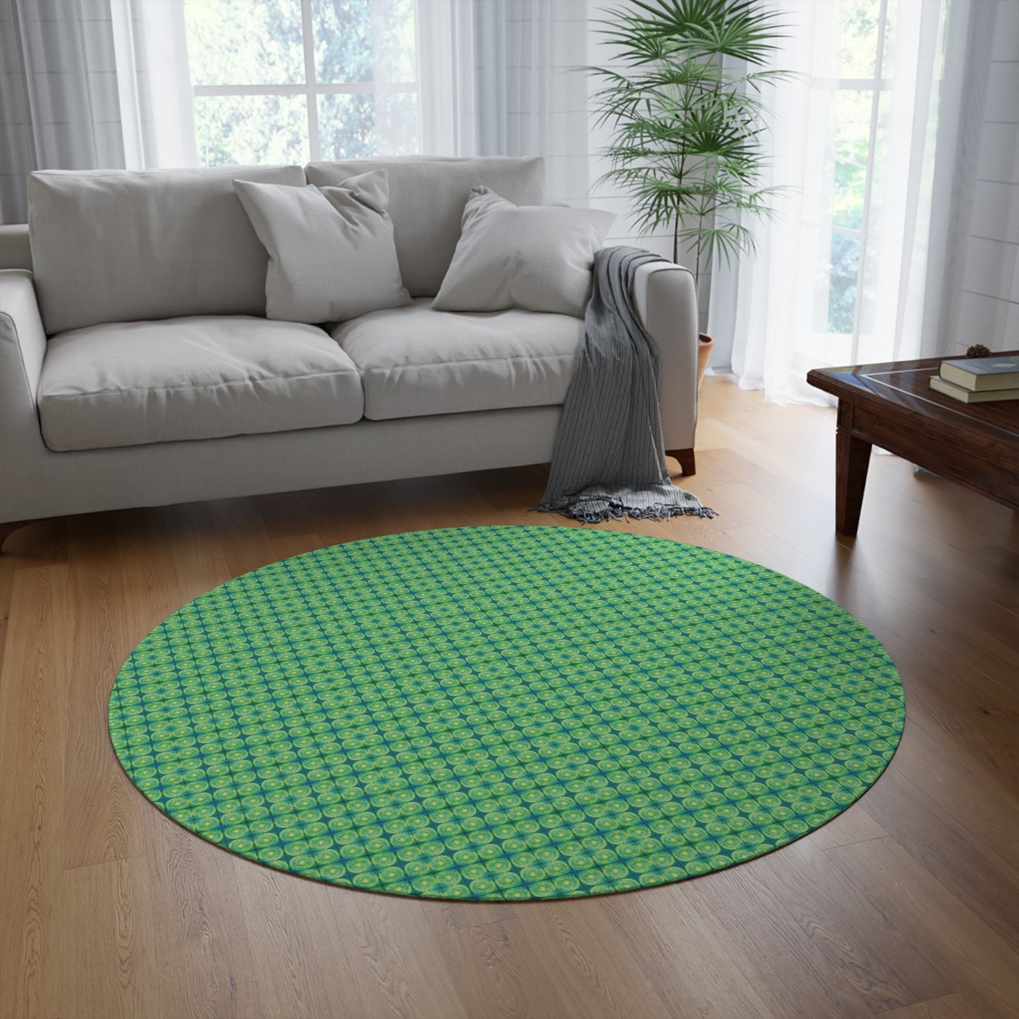 Safety Net Circles by Uta Feinstein Round Rug