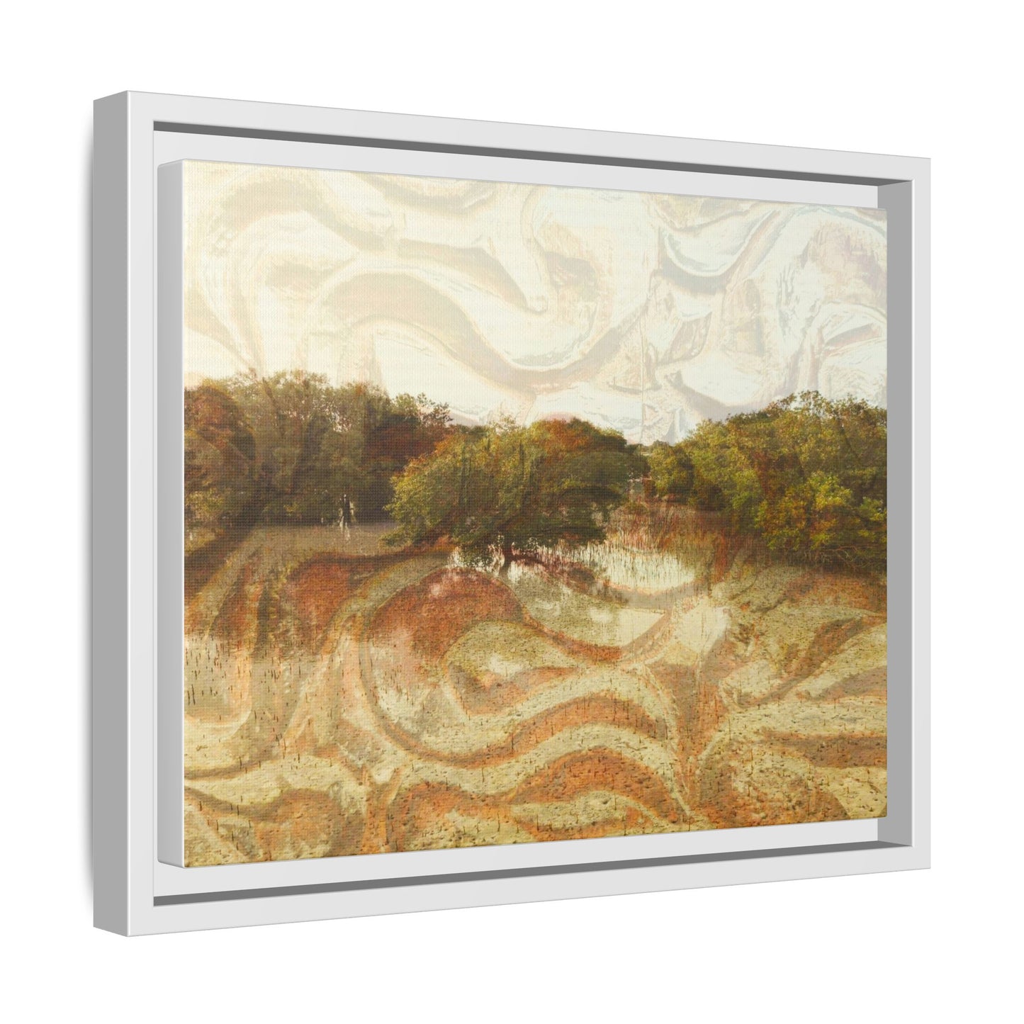Serene Mangroves Framed Canvas Art