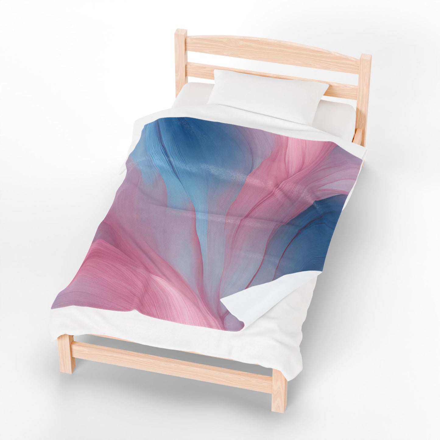 Rose Blue Velveteen Plush Blanket