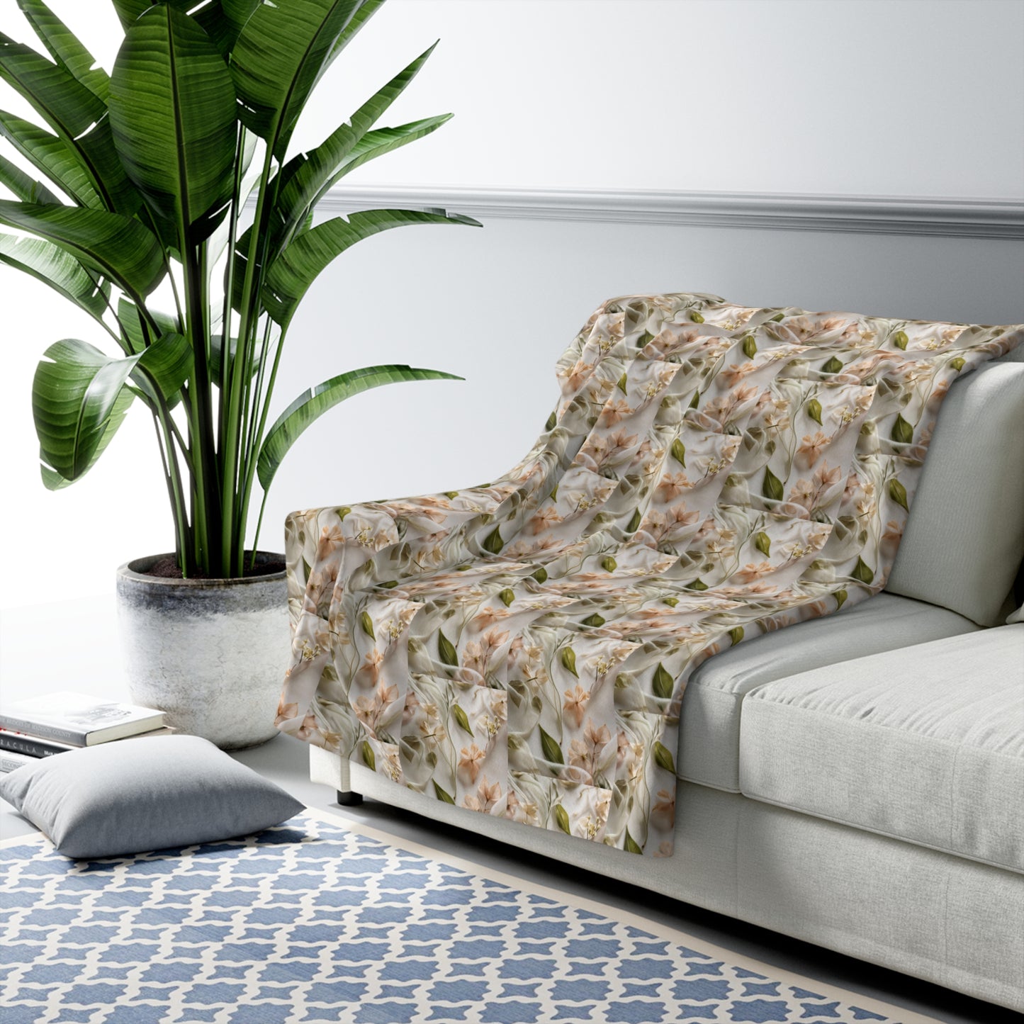 Botanical Elegance Sherpa Fleece Blanket