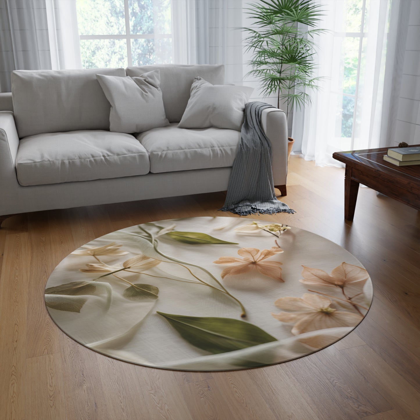 Botanical Elegance Round Rug