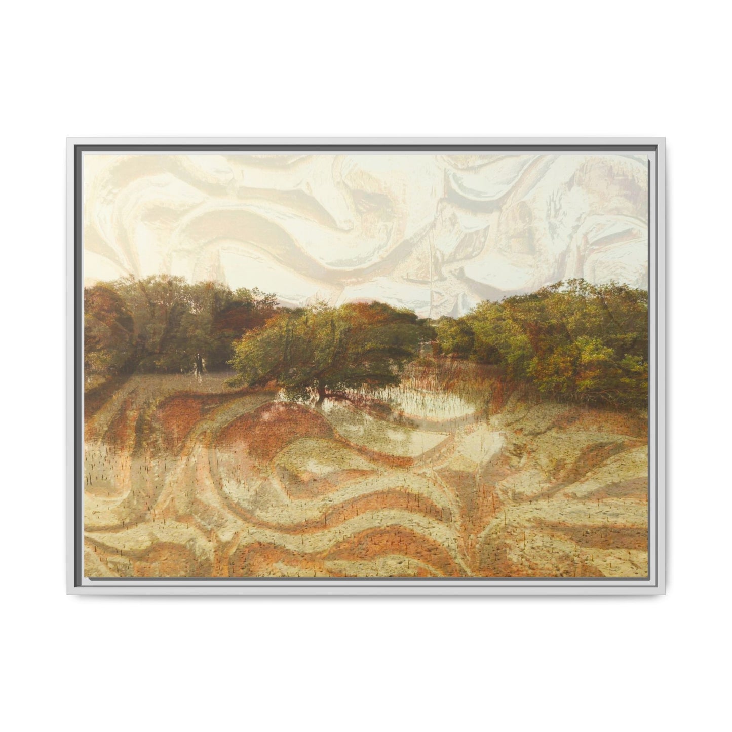 Serene Mangroves Framed Canvas Art