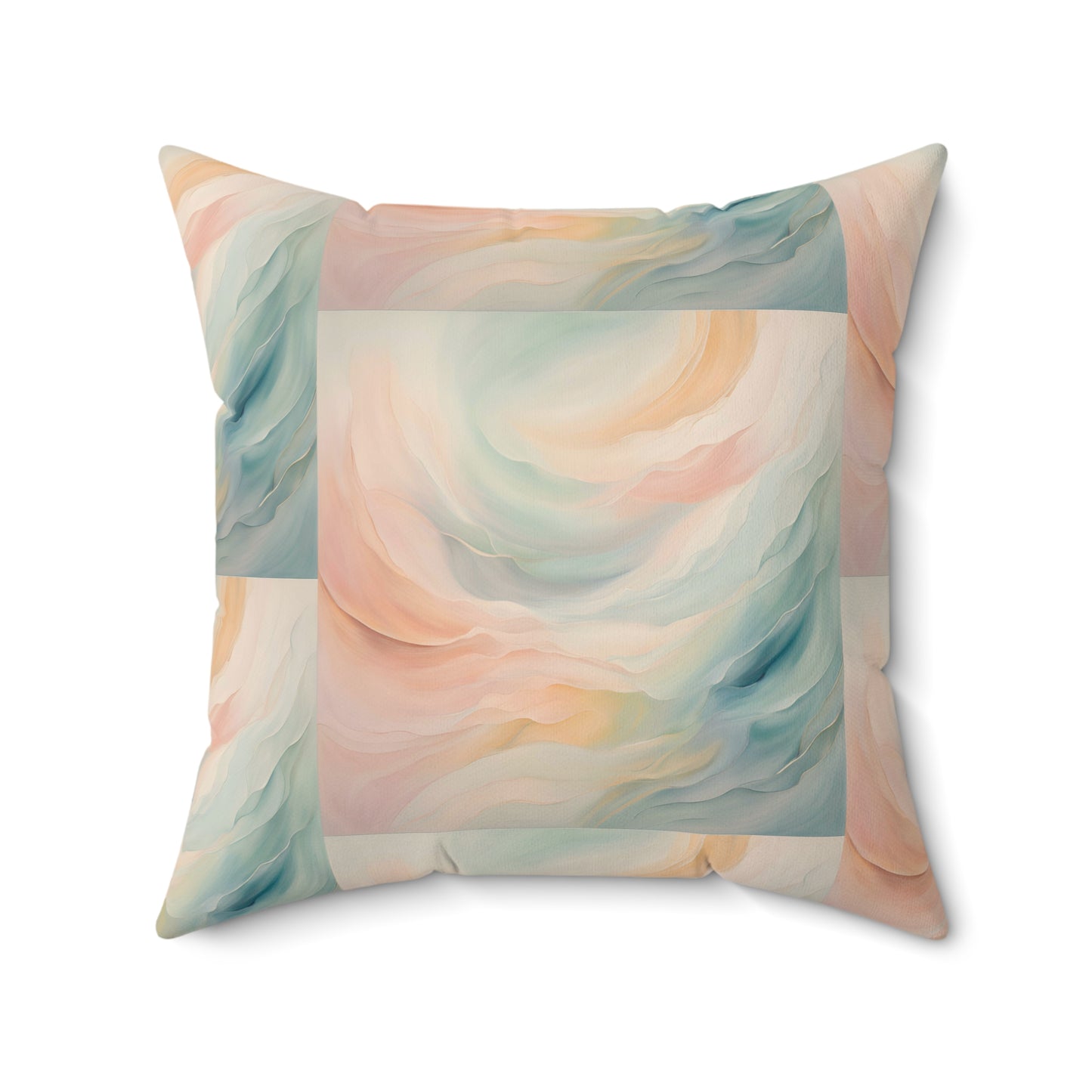 Ethereal Waves Faux Suede Square Pillow