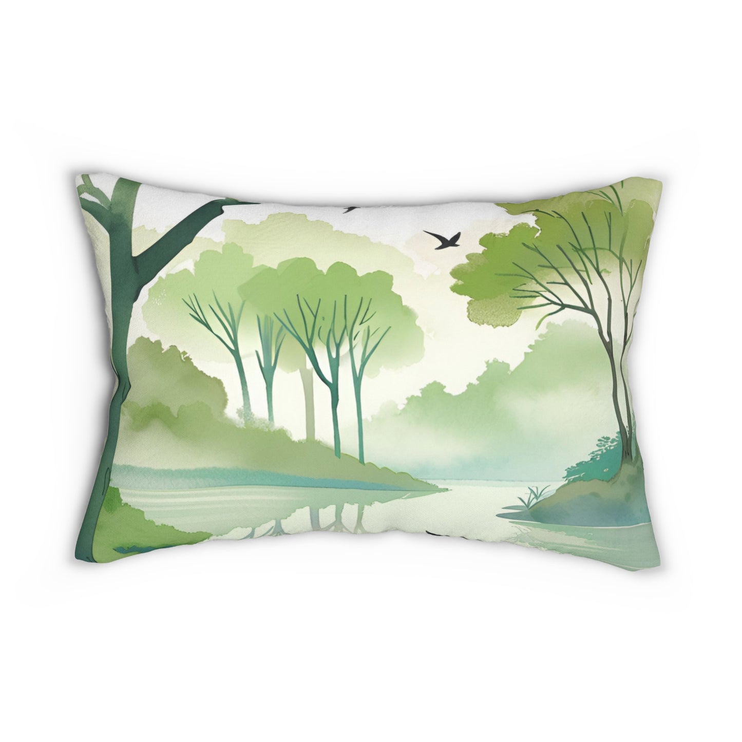 Tree Lake Lumbar Pillow