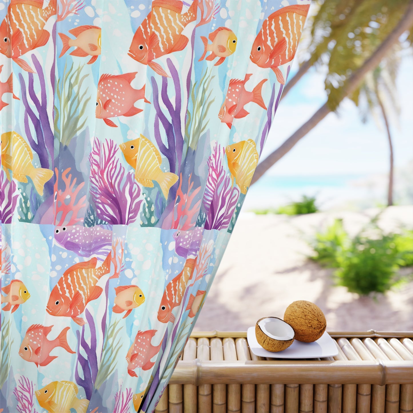 Coral Reef Window Curtain (1 Piece)