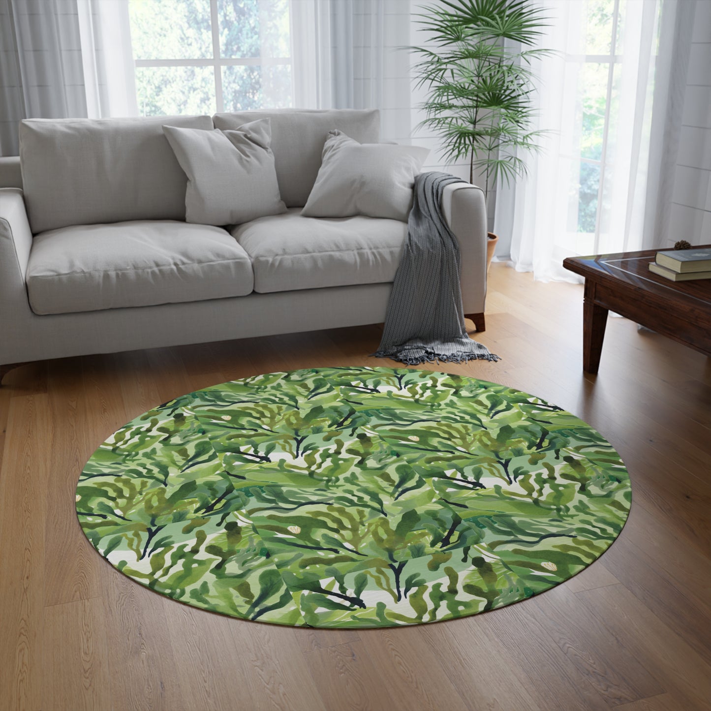 Pond Algae Round Rug