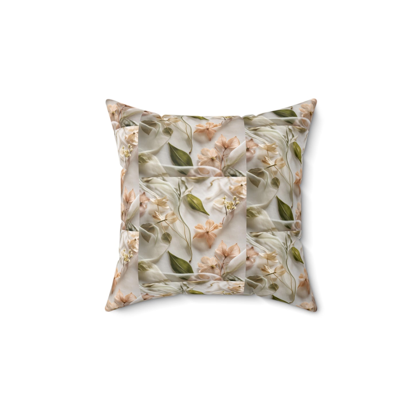 Botanical Elegance Faux Suede Square Pillow