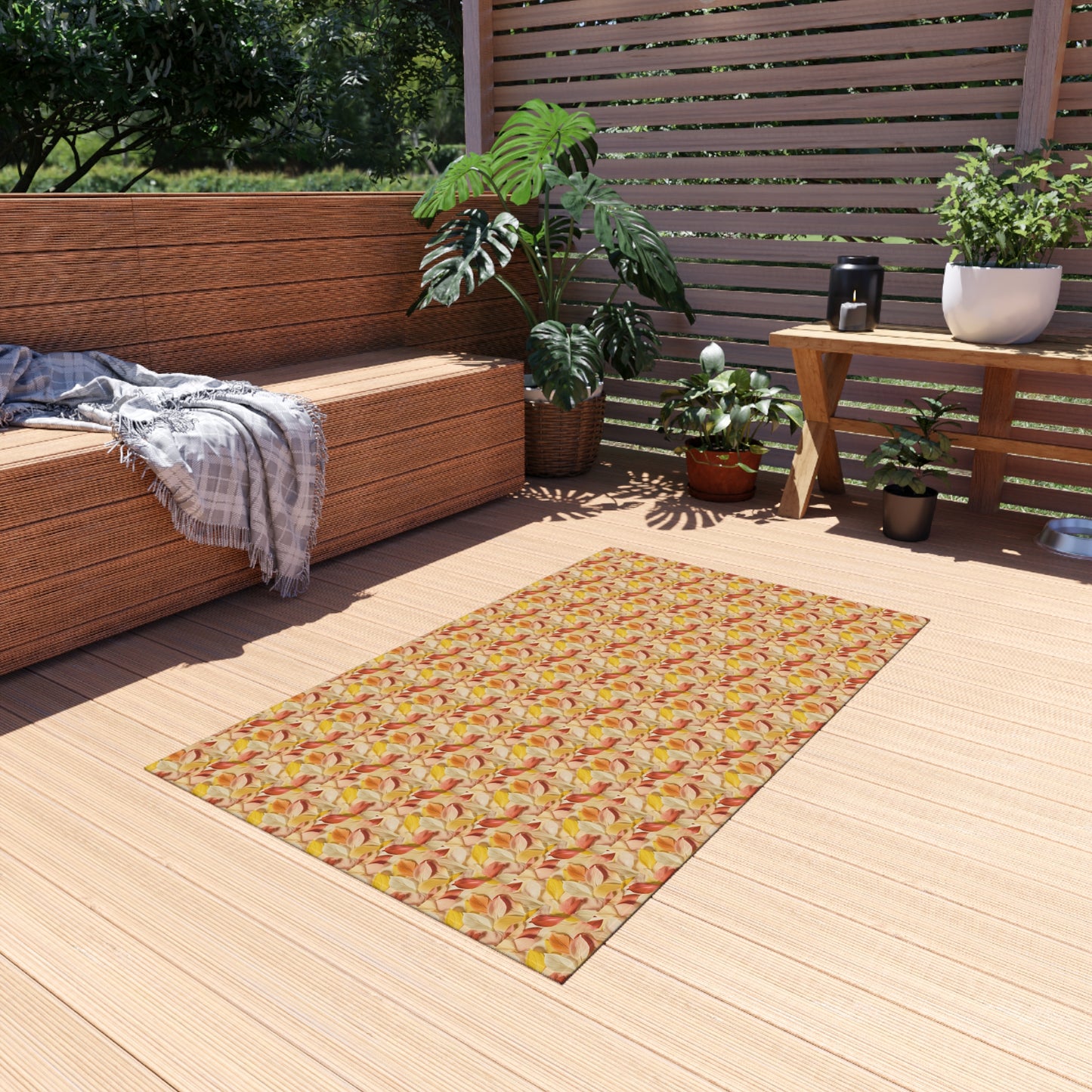 Textured Petals Outdoor Rug