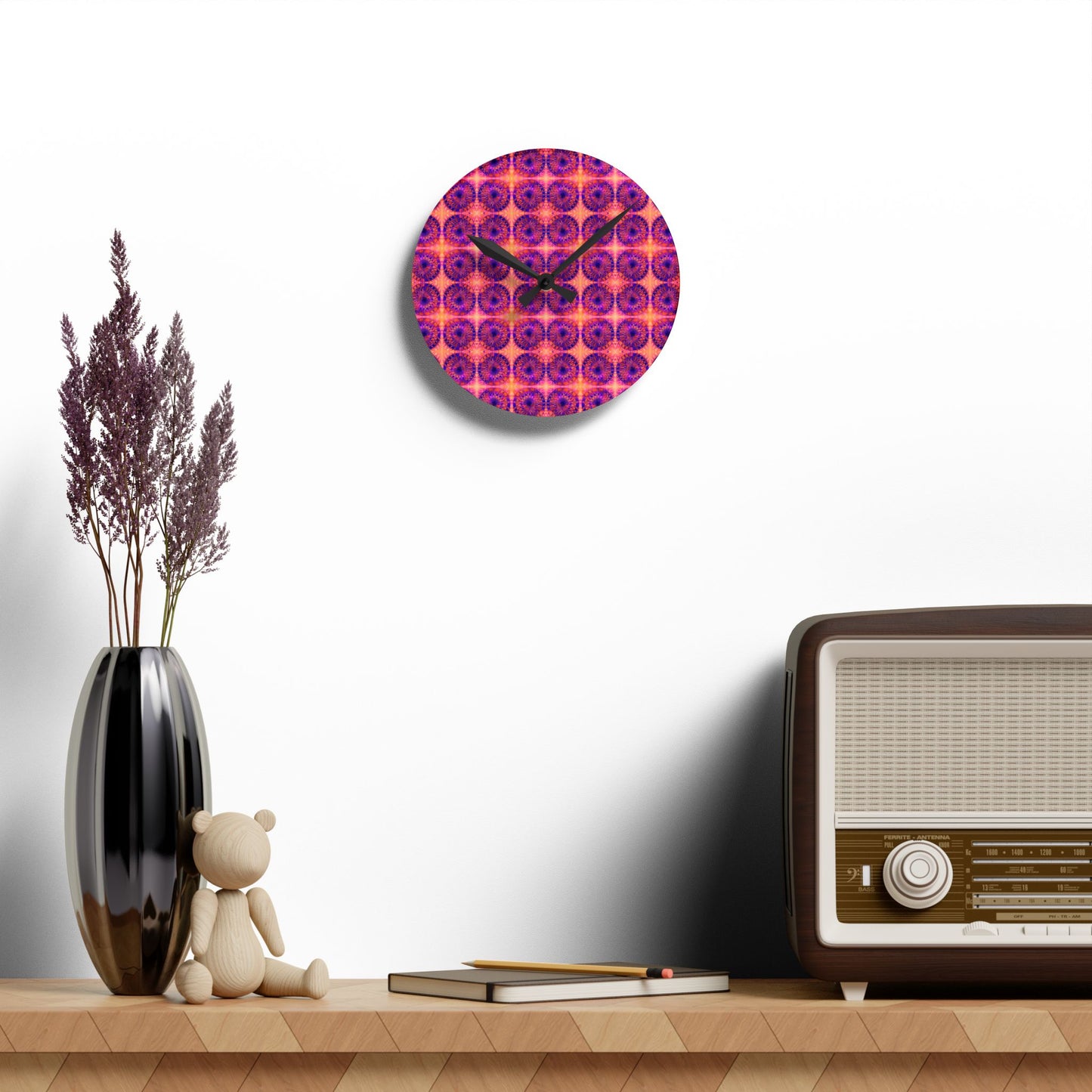 Net Circles by Uta Feinstein Wall Clock