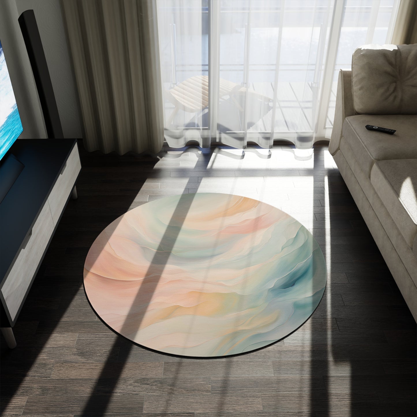Ethereal Wave Round Rug