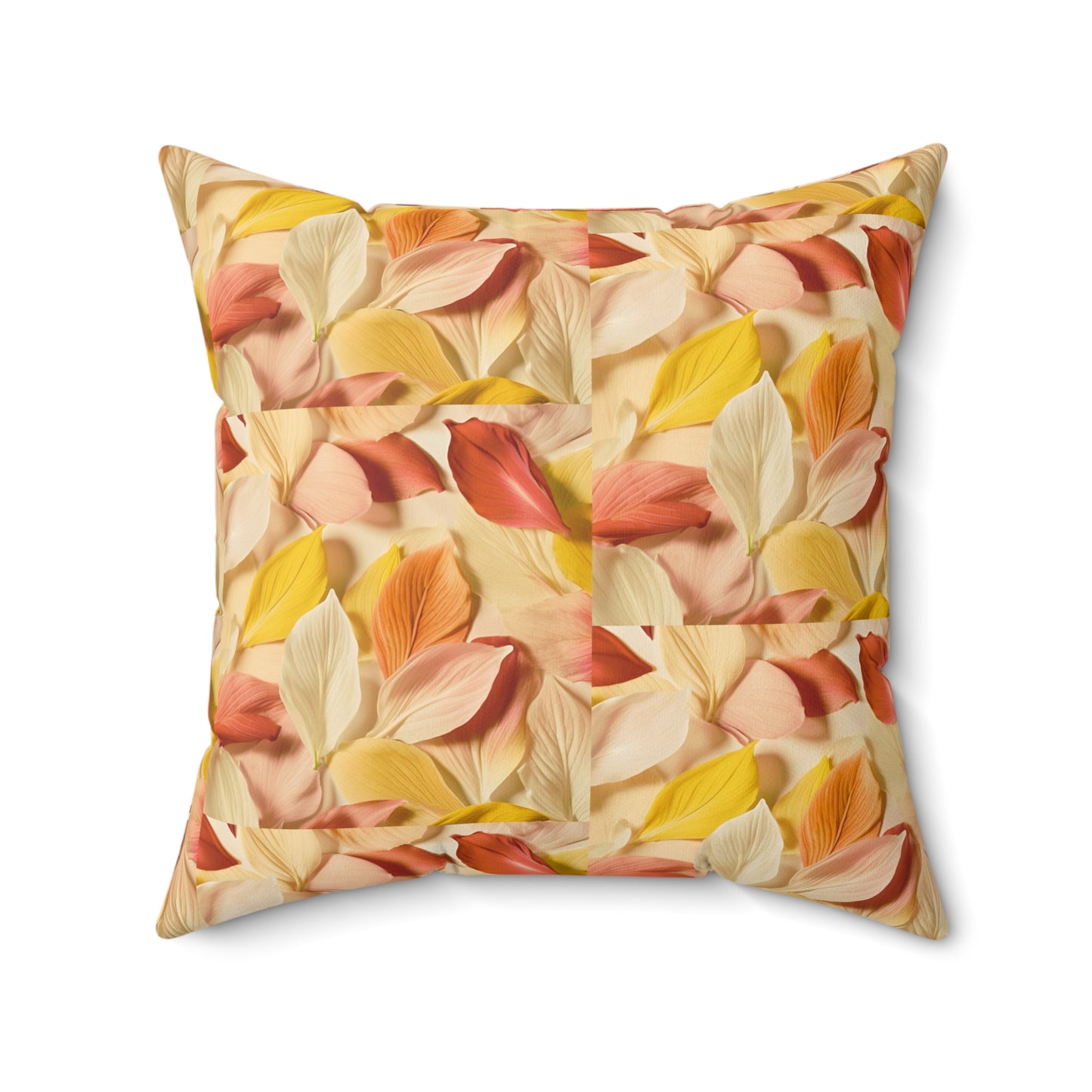 Textured Petals Faux Suede Square Pillow