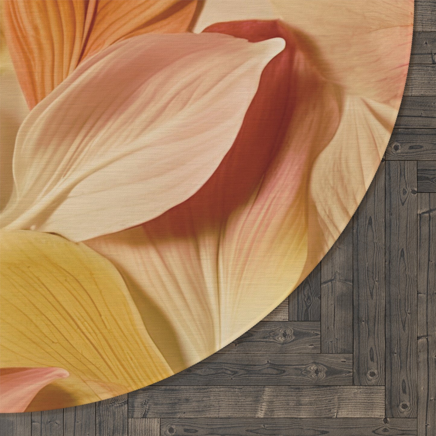 Textured Petals Round Rug
