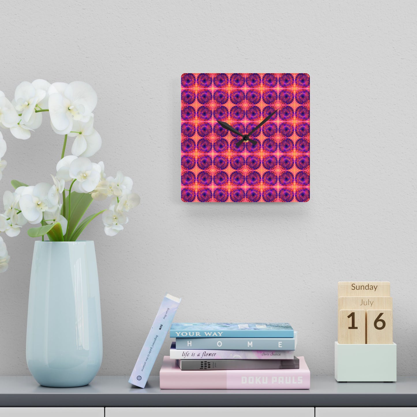 Net Circles by Uta Feinstein Wall Clock