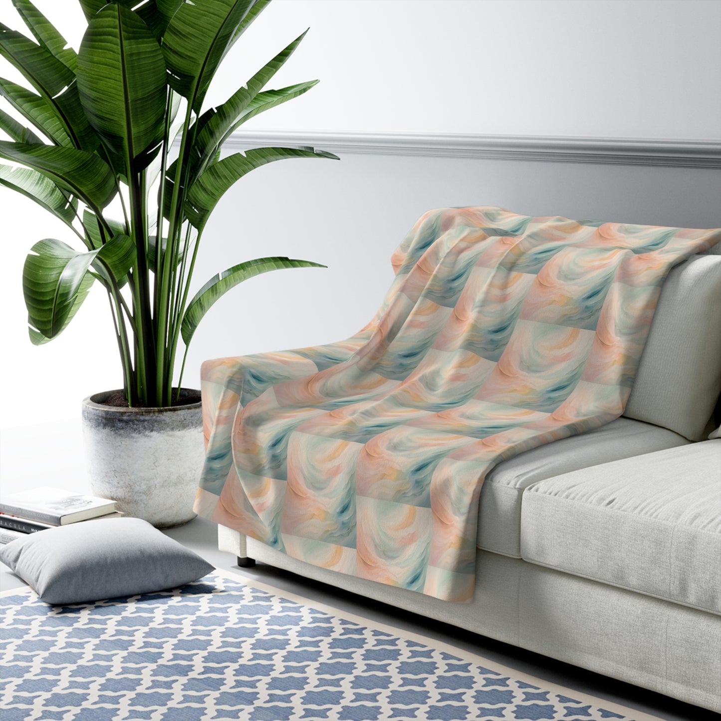 Ethereal Waves Sherpa Fleece Blanket