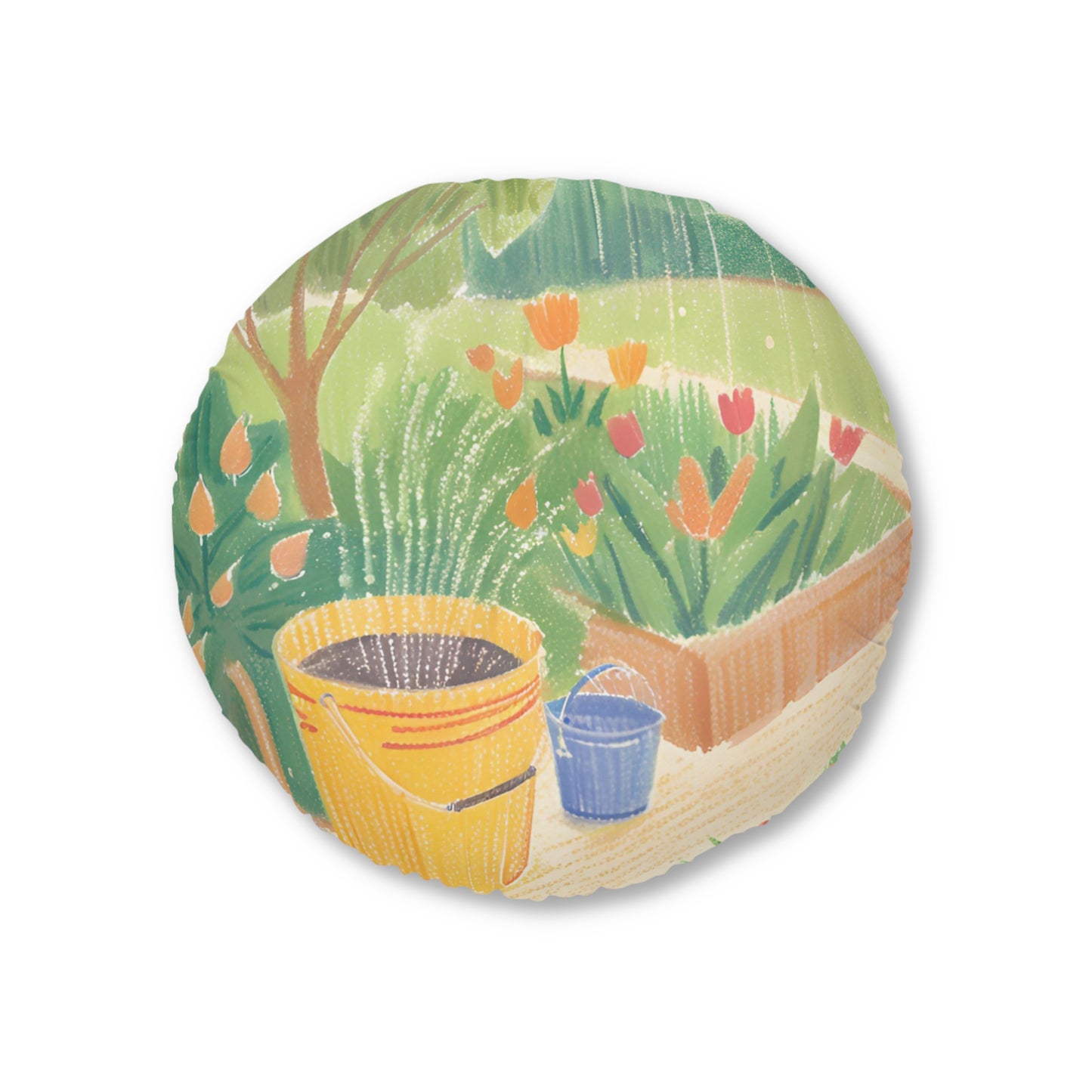 Rain Garden Tufted Floor Pillow