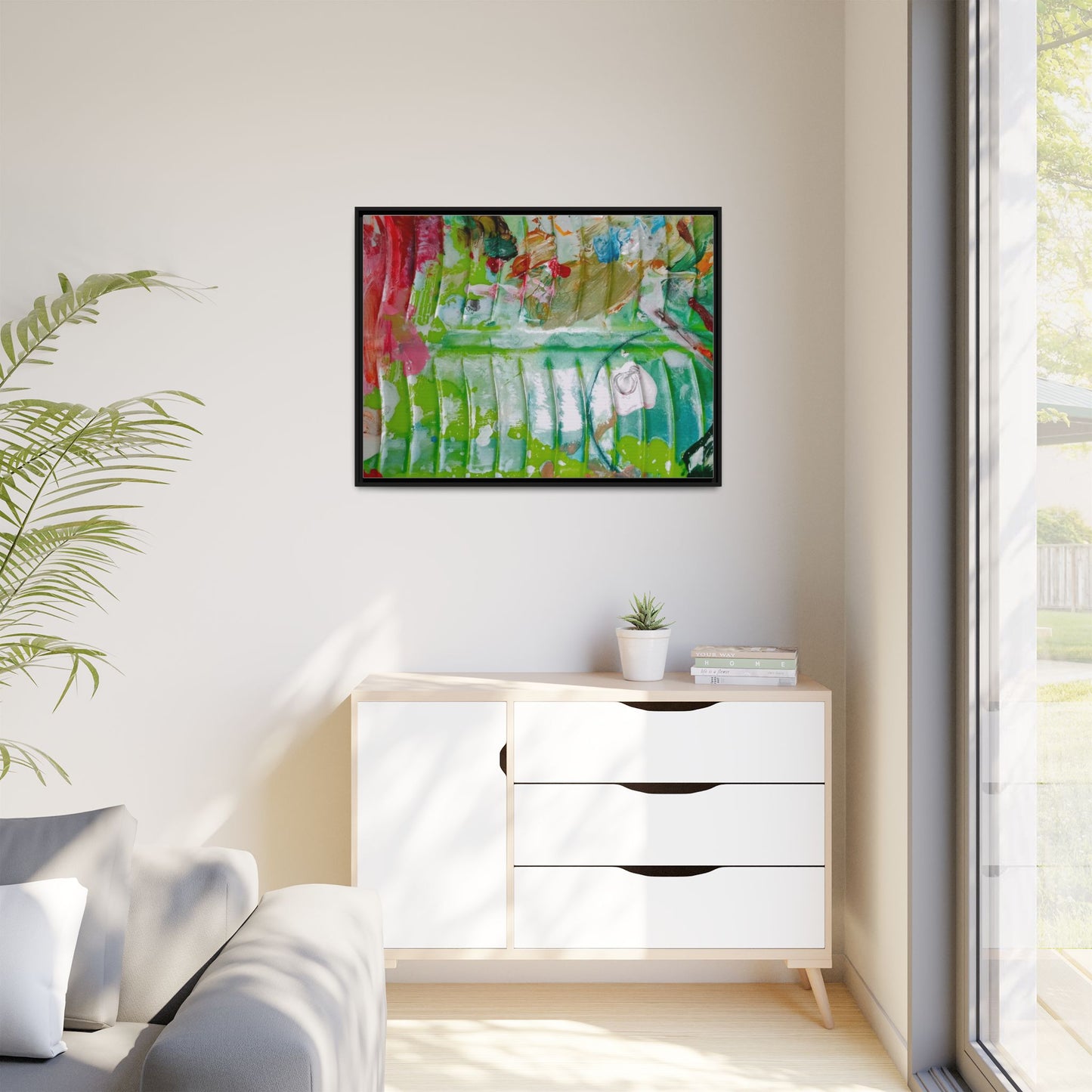 'A Mix of Life' Framed Canvas Art