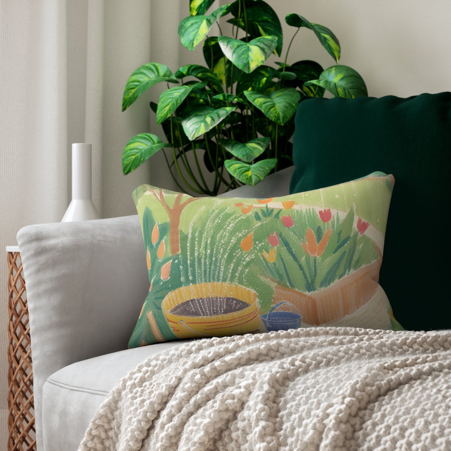Rain Garden Lumbar Pillow