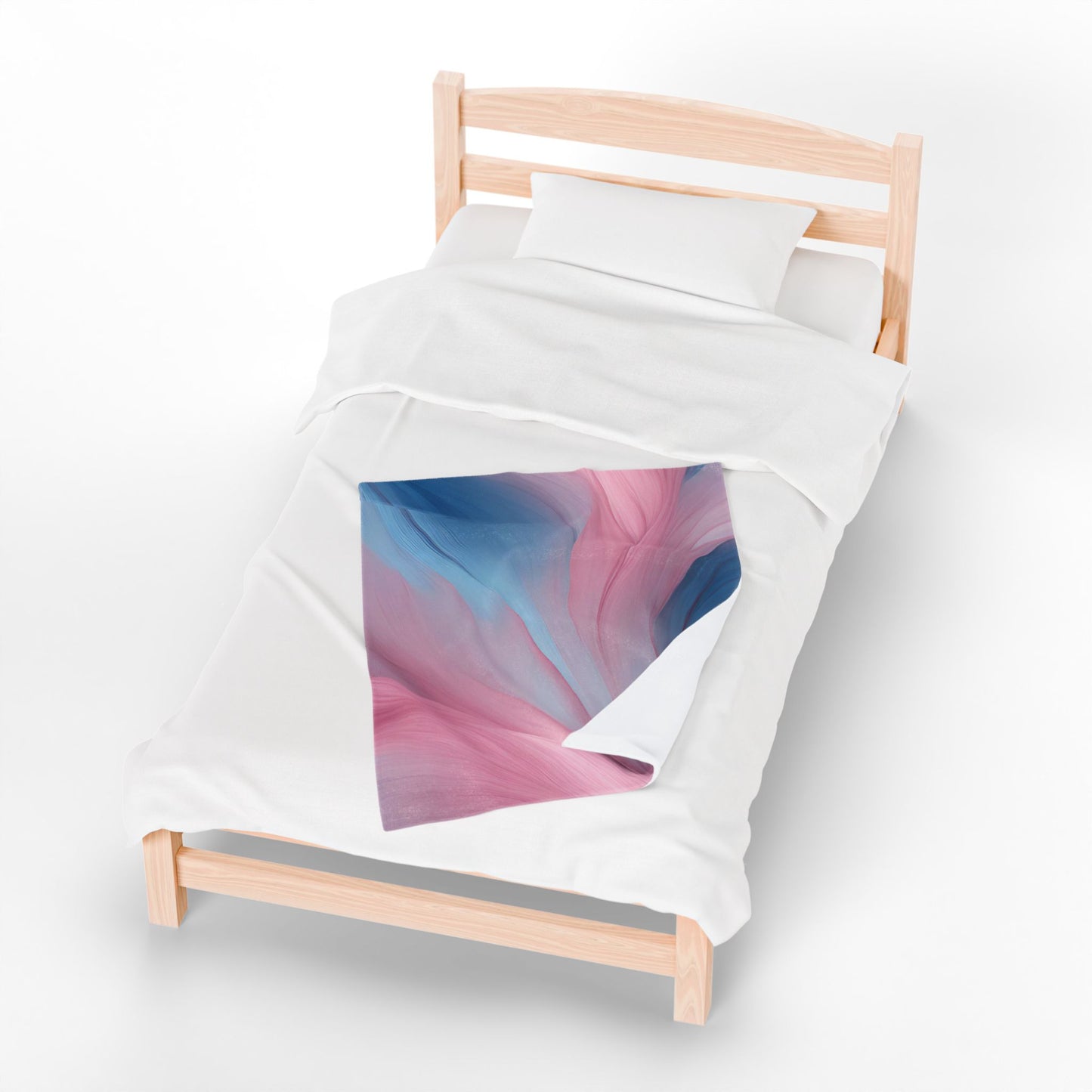 Rose Blue Velveteen Plush Blanket