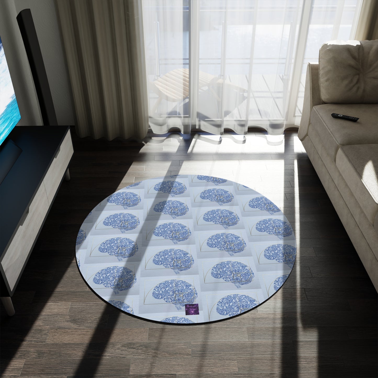 'Beautiful Mind' by Nagihan Seymour Round Rug