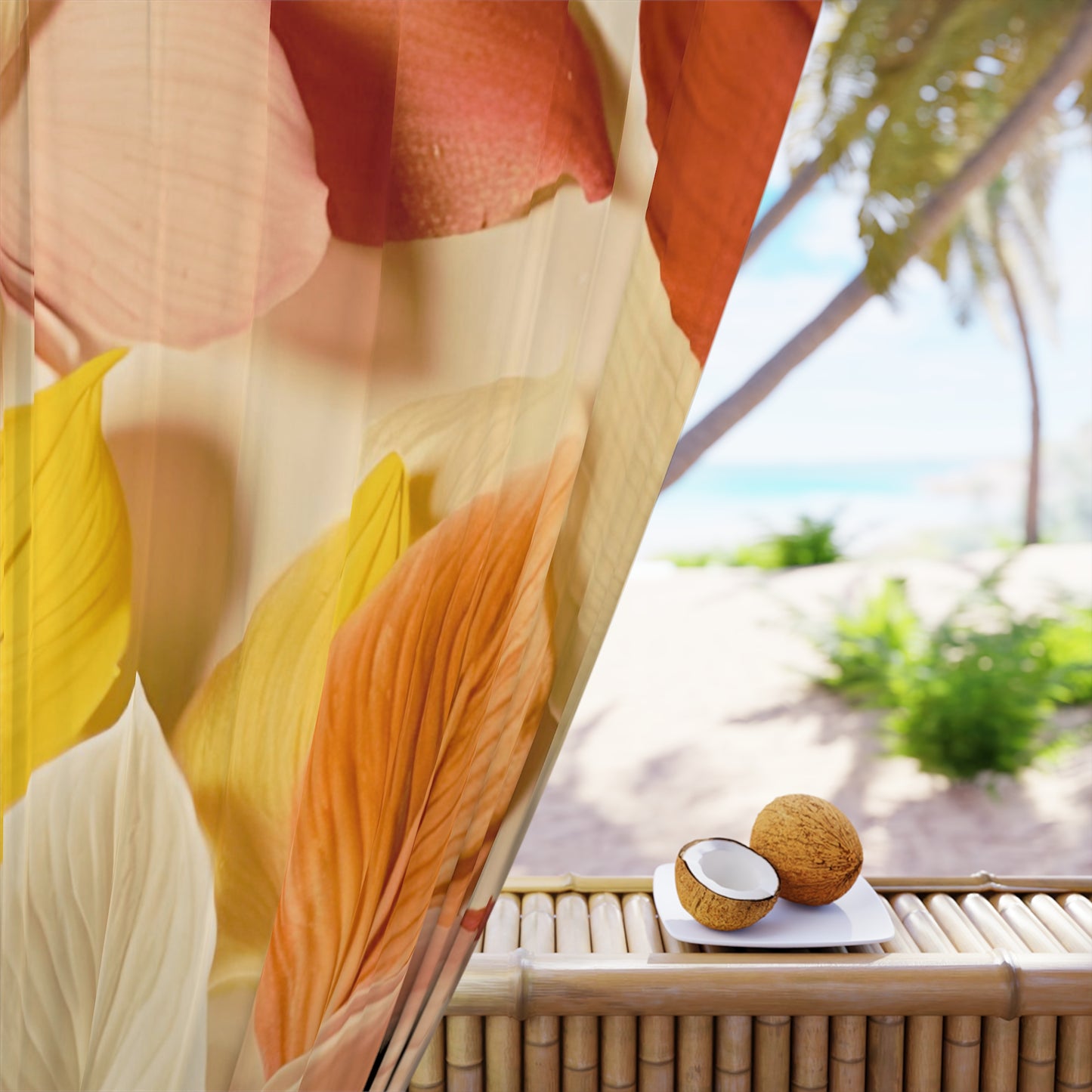 Texture Petals Window Curtains (1 Piece)