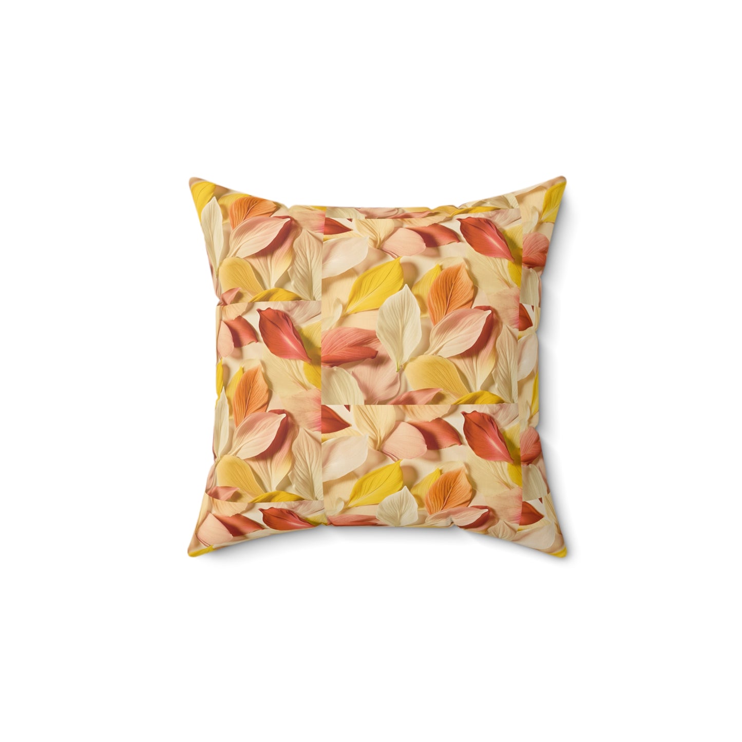 Textured Petals Faux Suede Square Pillow