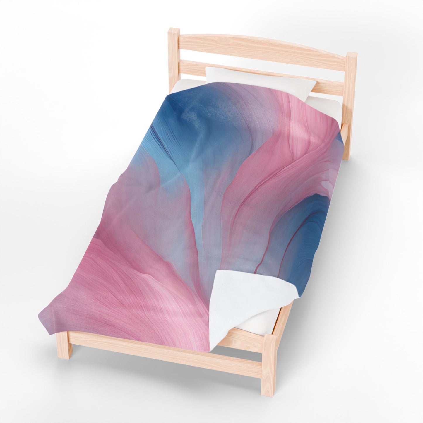Rose Blue Velveteen Plush Blanket