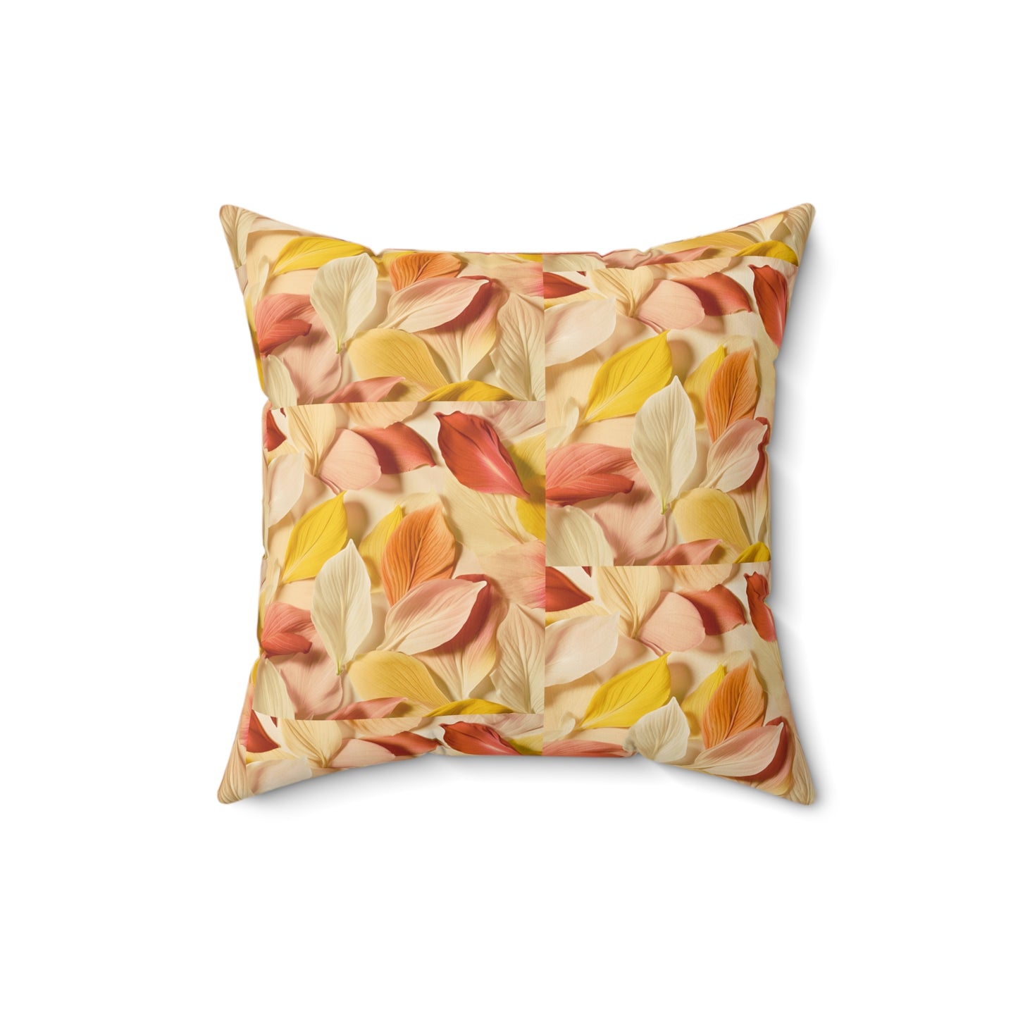 Textured Petals Faux Suede Square Pillow