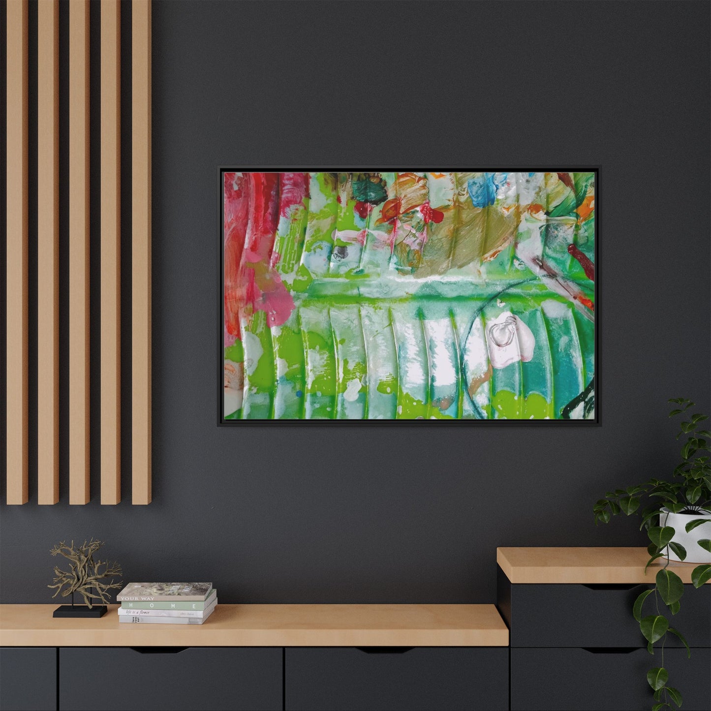 'A Mix of Life' Framed Canvas Art