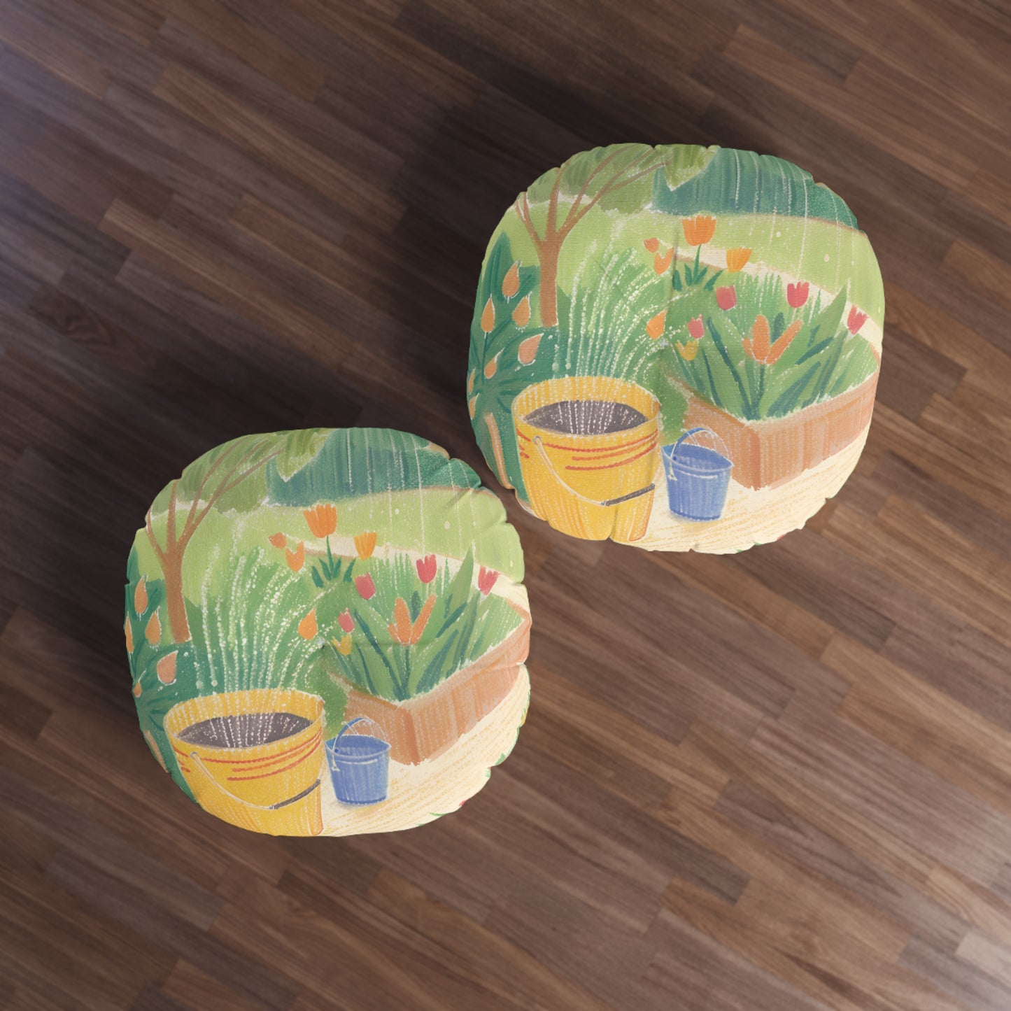 Rain Garden Tufted Floor Pillow