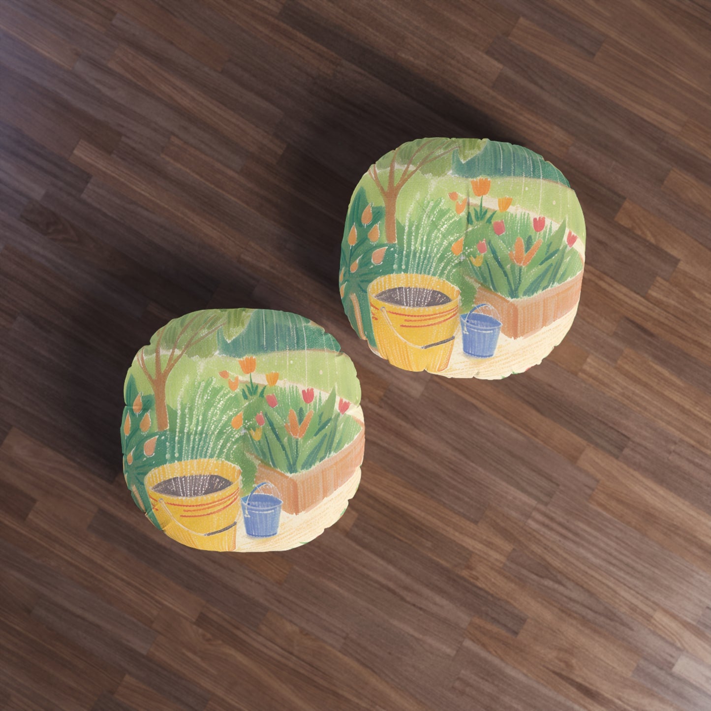 Rain Garden Tufted Floor Pillow