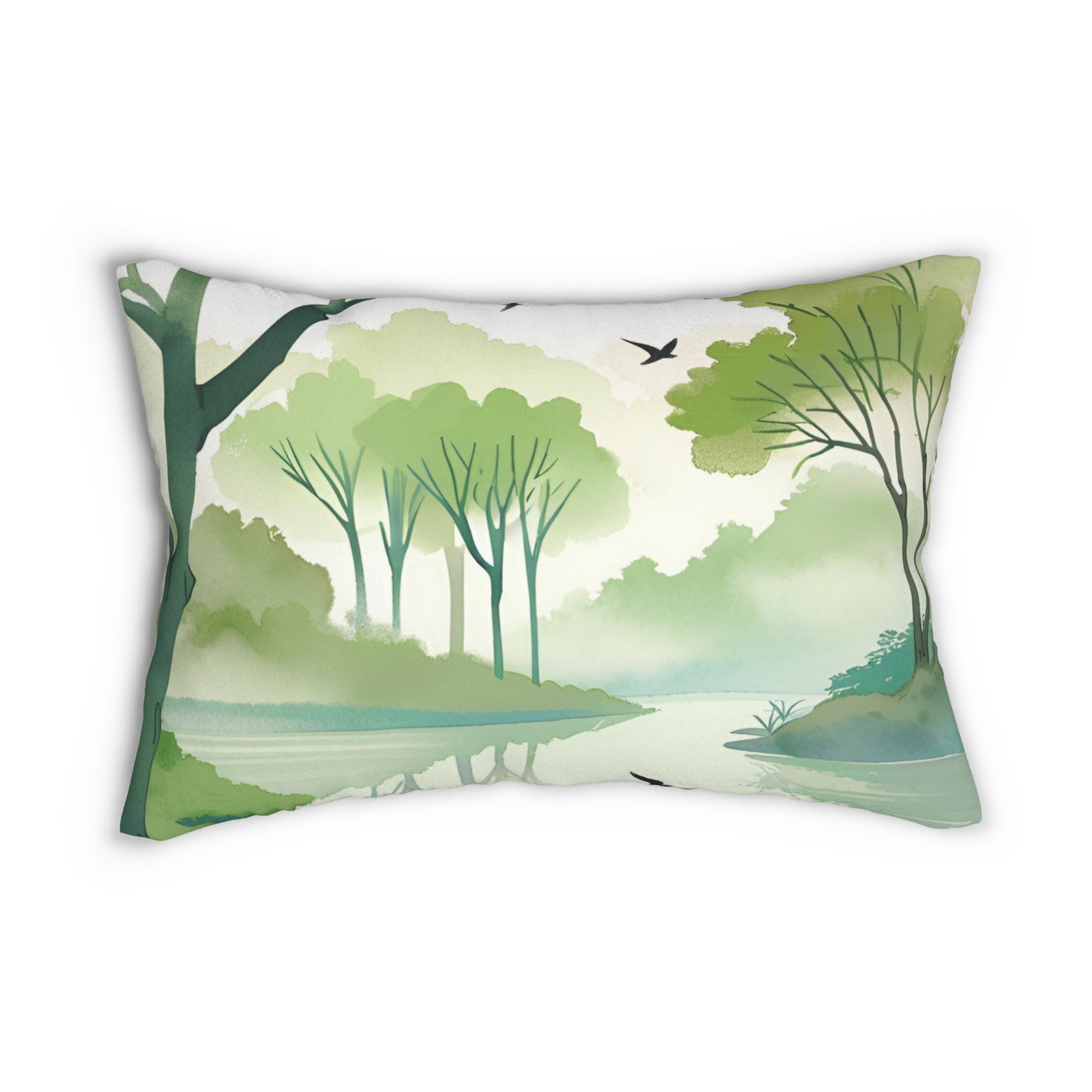 Tree Lake Lumbar Pillow