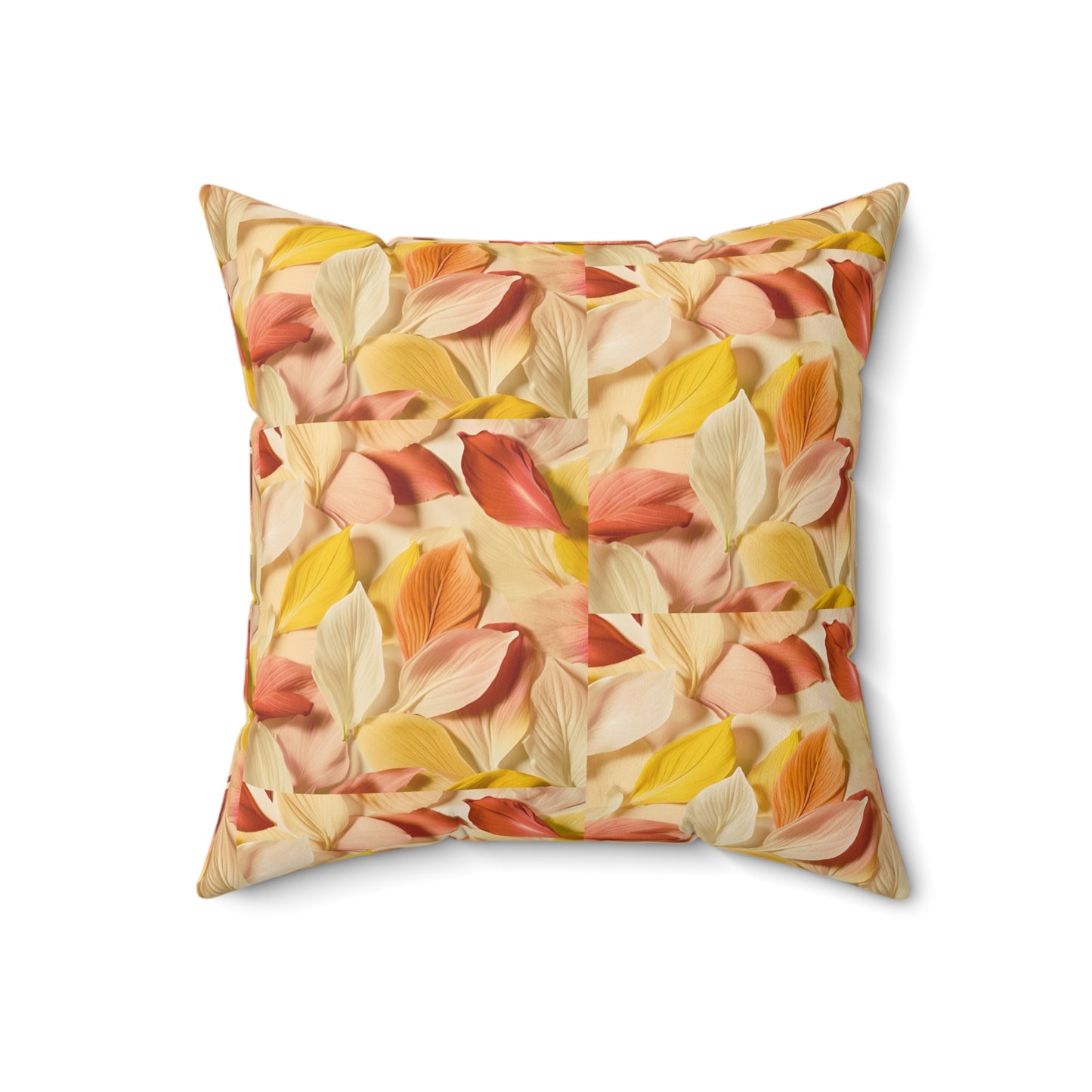 Textured Petals Faux Suede Square Pillow