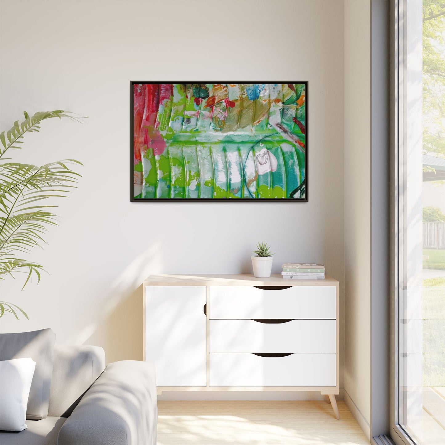 'A Mix of Life' Framed Canvas Art