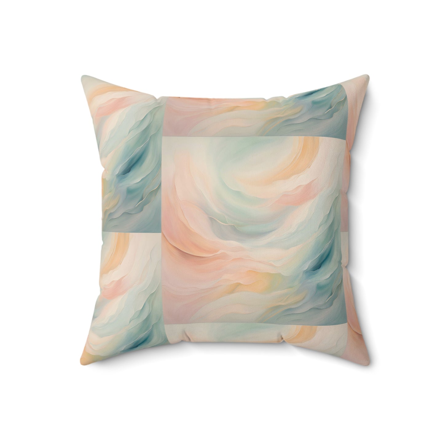 Ethereal Waves Faux Suede Square Pillow