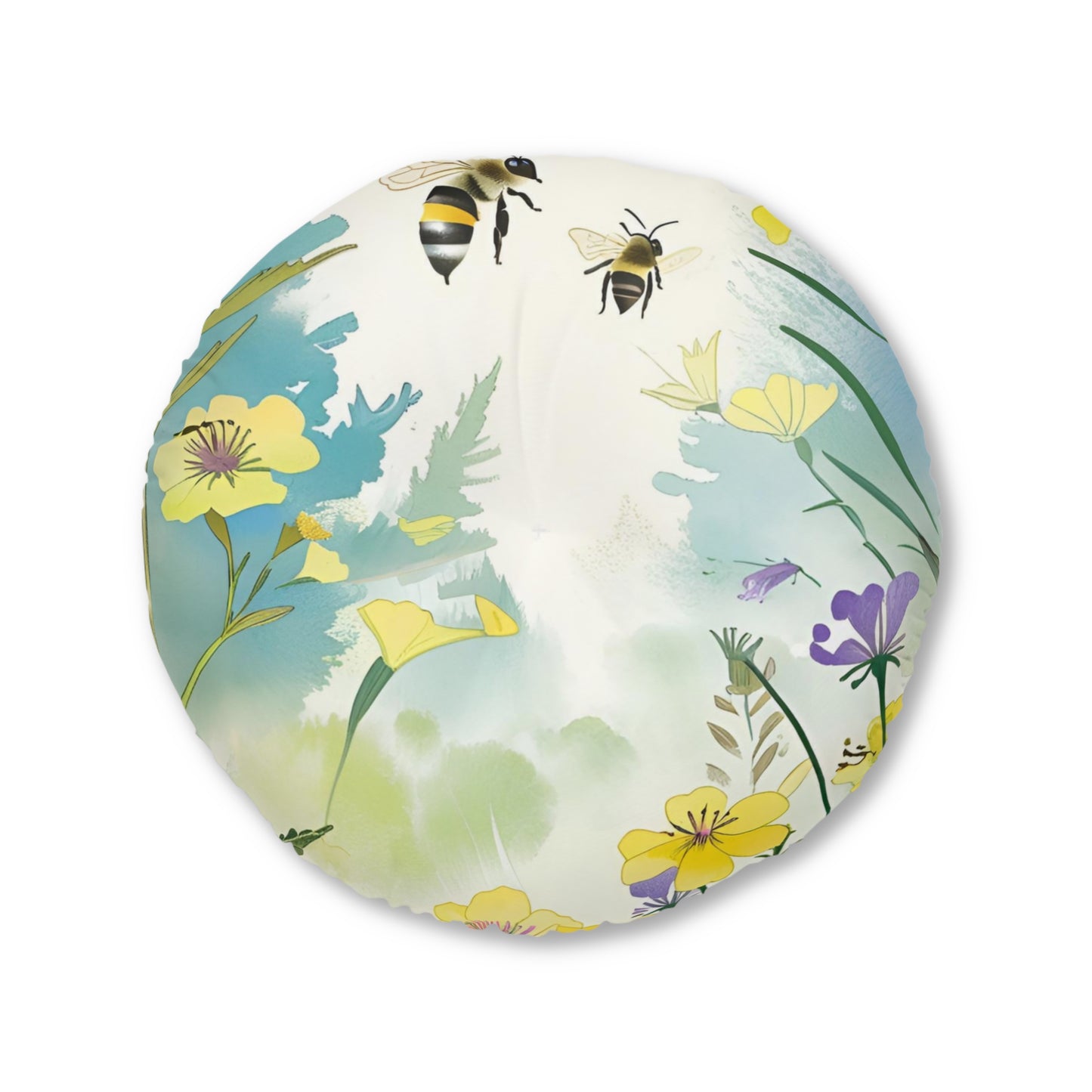Bee Garden Tufted Floor Pillow