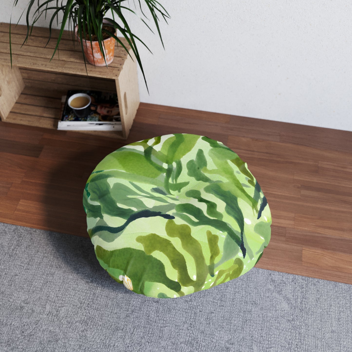 Pond Algae Tufted Floor Pillow