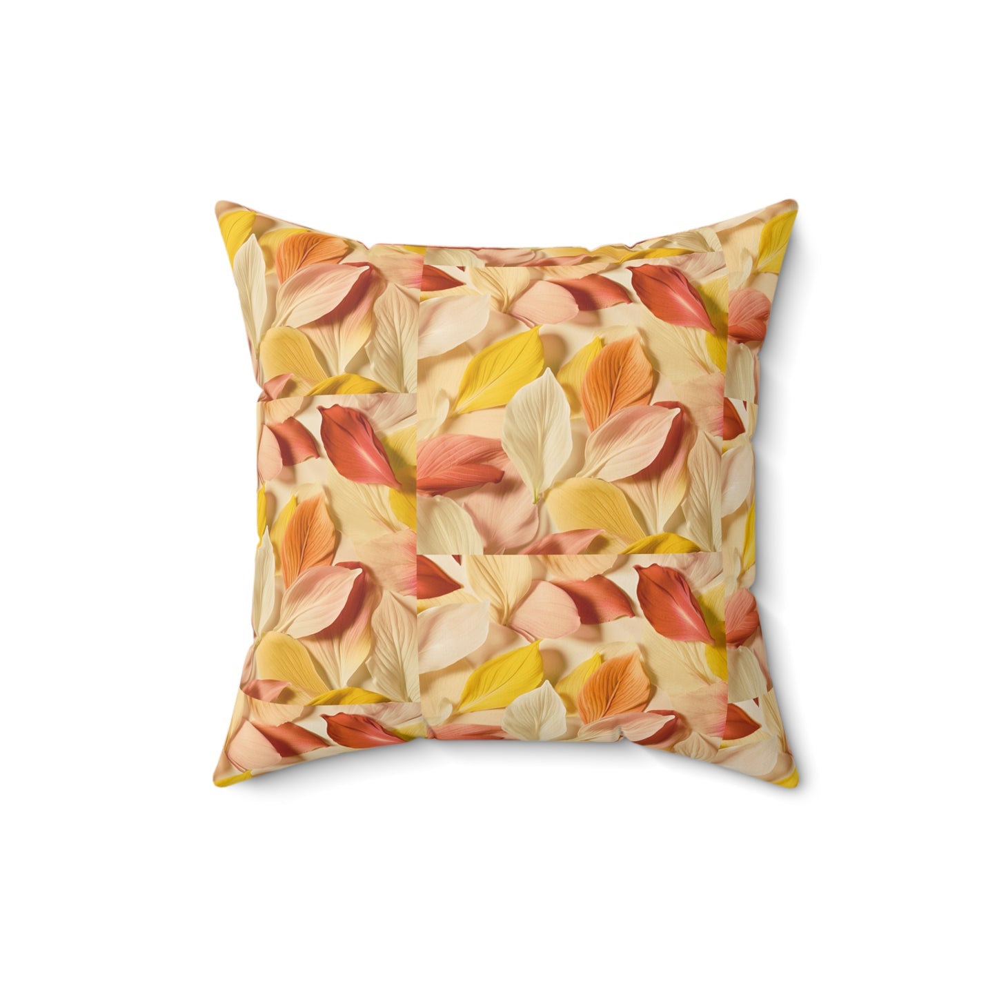 Textured Petals Faux Suede Square Pillow