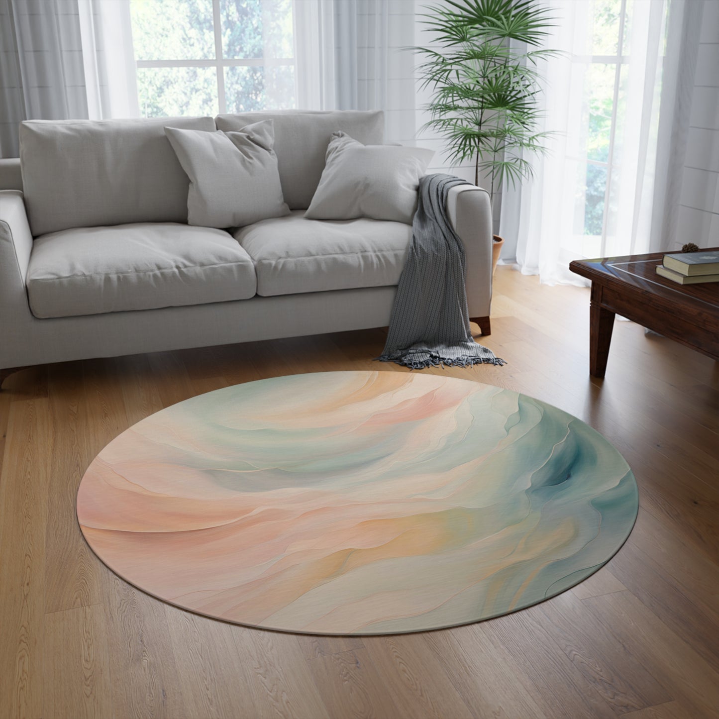 Ethereal Wave Round Rug