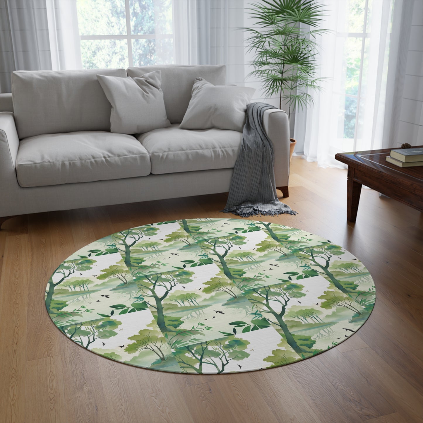 Tree Lake Round Rug