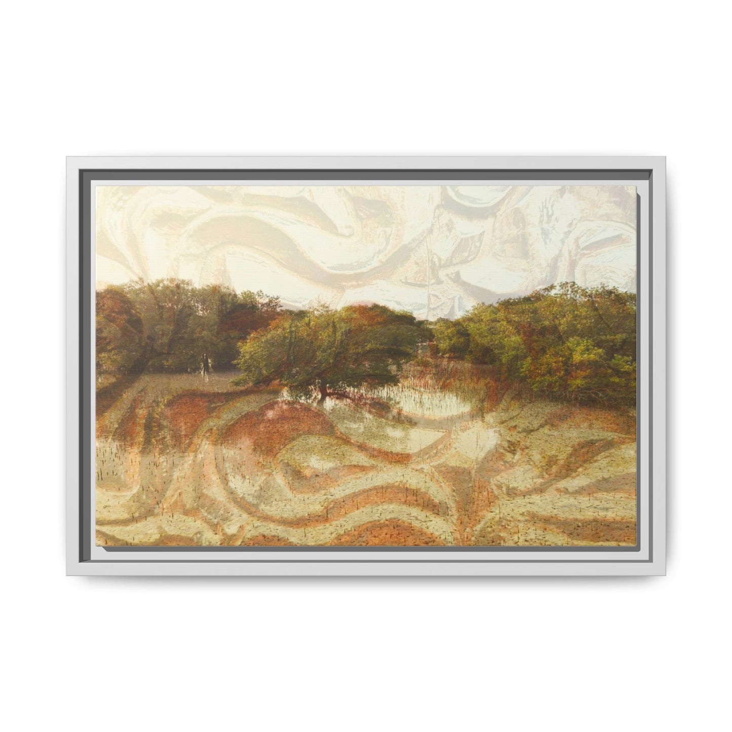 Serene Mangroves Framed Canvas Art