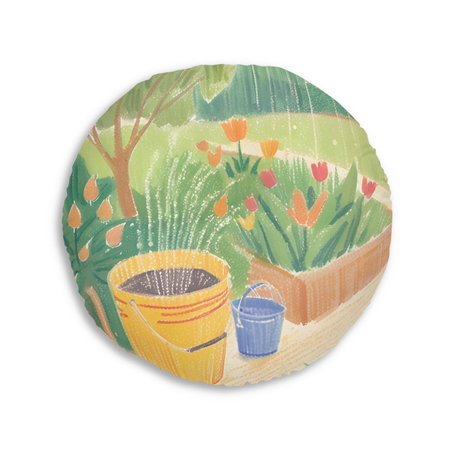 Rain Garden Tufted Floor Pillow