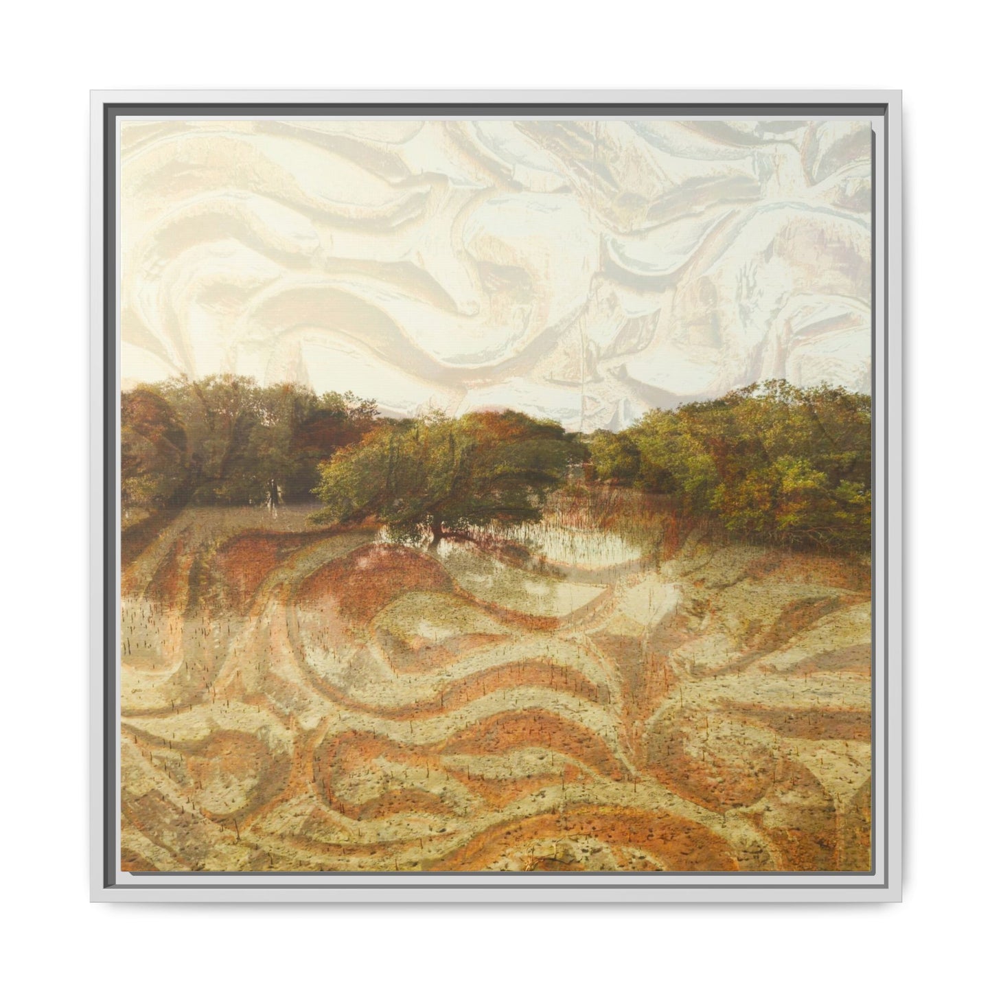 Serene Mangroves Framed Canvas Art